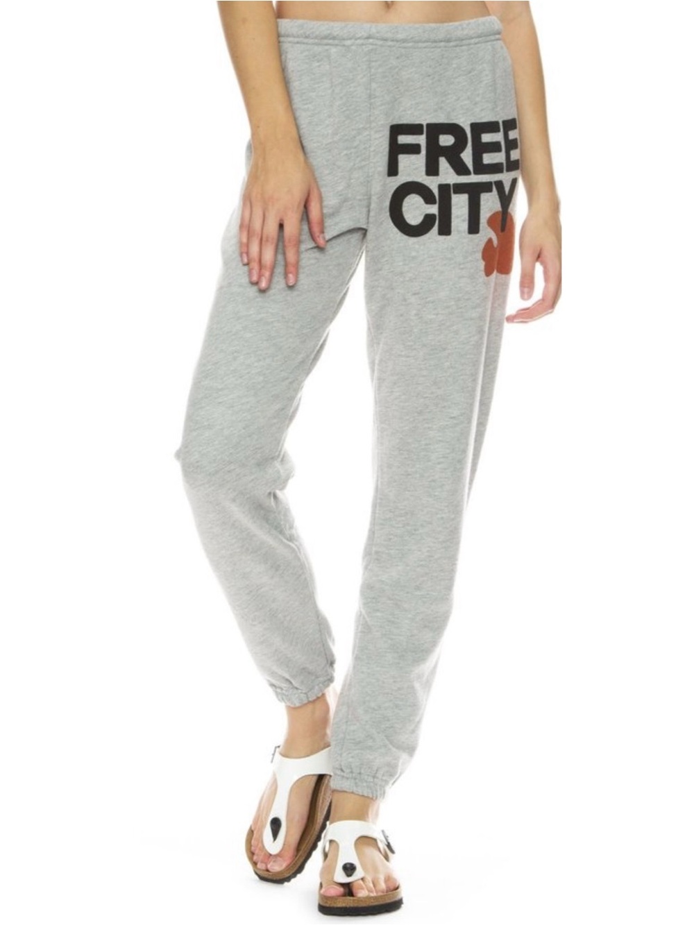 freecity Grey Sweat Joggers with Rust Logo